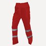Pantalon de haute visibilité, de matériau combiné, couleur rouge.